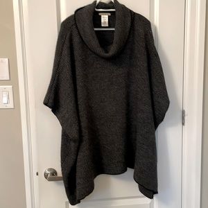 Cowlneck wool blend poncho sweater. Made in Italy. Excellent condition.